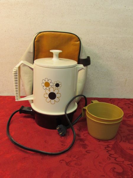 SMALL APPLIANCES - AIR POPPER, VINTAGE COFFEE POT, ELECTRIC KNIFE & MORE