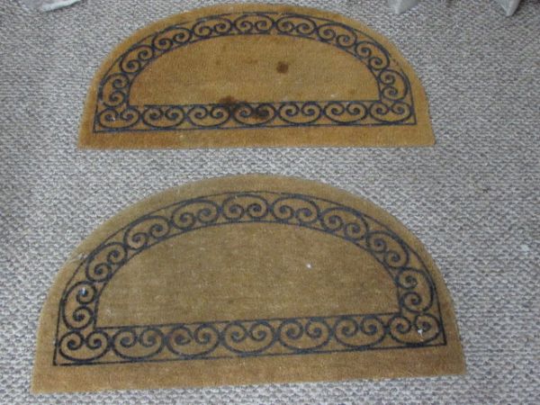 TWO HALF CIRCLE COIR DOOR MATS