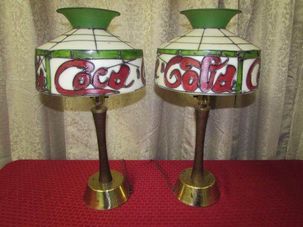 VINTAGE COCA COLA TABLE LAMPS