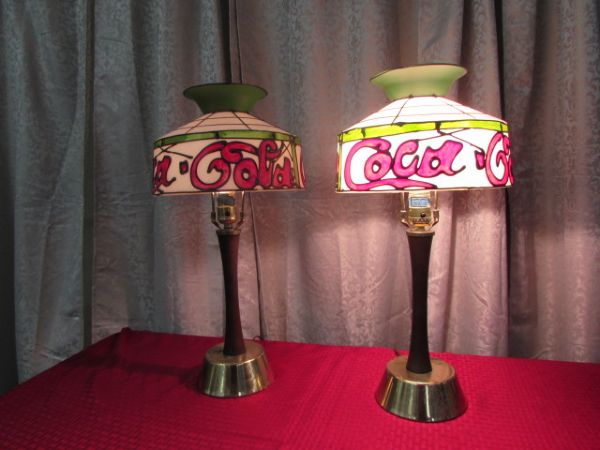 VINTAGE COCA COLA TABLE LAMPS