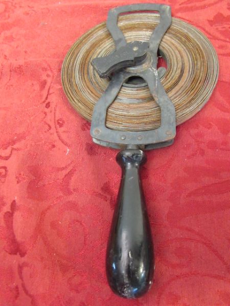 ANTIQUE 100 FOOT METAL SURVEYORS TAPE MEASURE