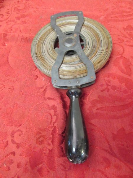 ANTIQUE 100 FOOT METAL SURVEYORS TAPE MEASURE