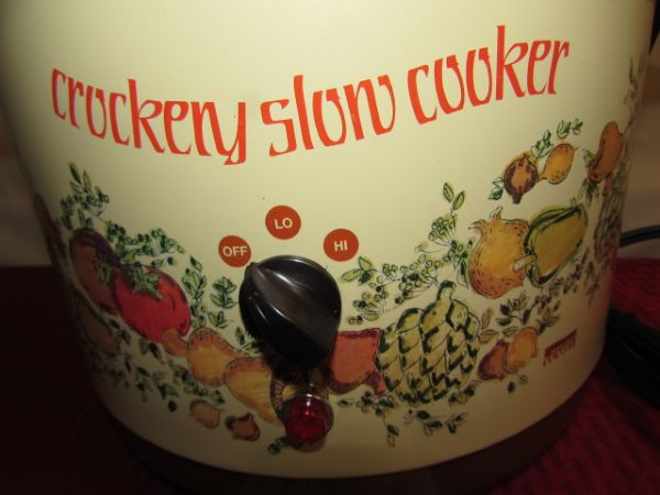 UNUSED 5 1/2 QT CROCKERY SLOW COOKER, CAN OPENER, & GRILL CHEF