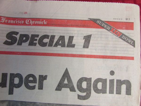 HISTORY SPECIAL! SF 49ERS GAME PAPERS FROM SUPER BOWL XIX AND SUPER BOWL XXIV.