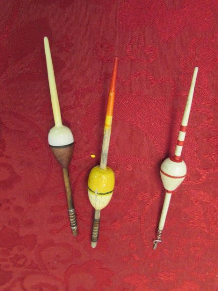 COLLECTION  OF 5 OLD FISHING BOBBERS