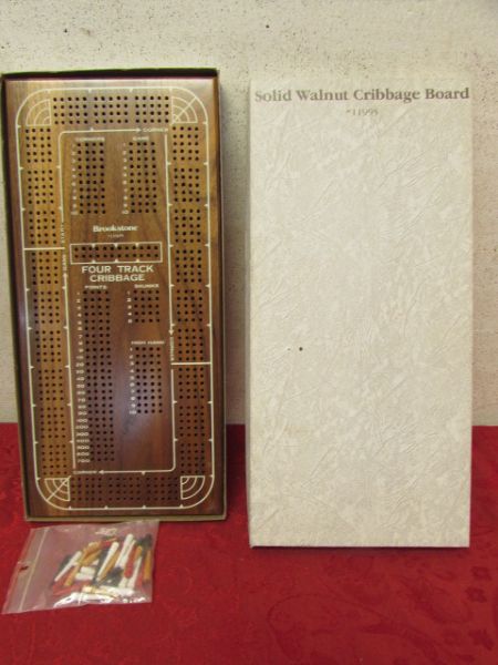 Lot Detail BROOKSTONE WALNUT CRIBBAGE BOARD