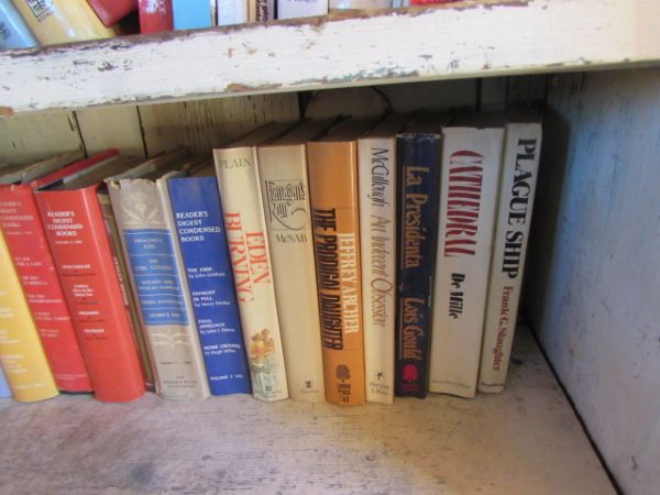 RUSTIC RANCH BOOK SHELF WITH BOOKS