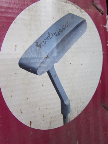 NEVER USED SET OF HIPPO GOLF CLUBS
