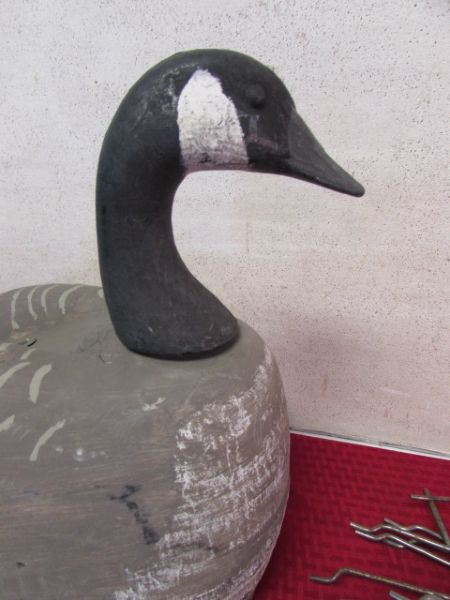 EIGHT VINTAGE PAPER MACHE CANADIAN GEESE DECOYS