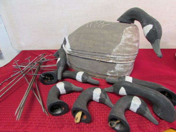 EIGHT MORE VINTAGE PAPER MACHE CANADIAN GEESE DECOYS