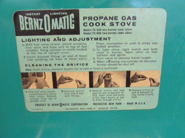 VINTAGE BENZ O MATIC PROPANE STOVE & STANLEY THERMOS