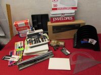 OFFICE SUPPLIES, ADDING MACHINE, PAPER, PENS, ORGNIZERS, PUNCH & LOTS MORE