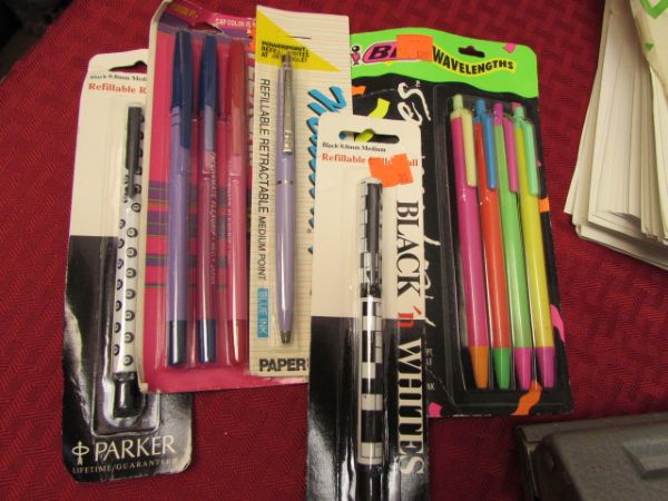 OFFICE SUPPLIES, ADDING MACHINE, PAPER, PENS, ORGNIZERS, PUNCH & LOTS MORE