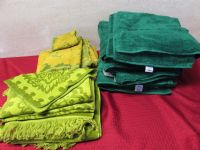 ALL NEVER USED TOWELS IN SHADES OF GREEN