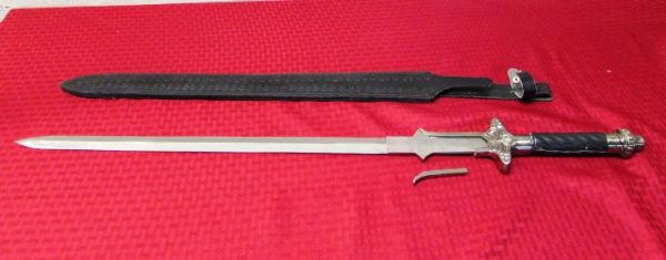 SHARP SWORD WITH LEATHER SHEATH