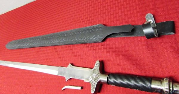 SHARP SWORD WITH LEATHER SHEATH