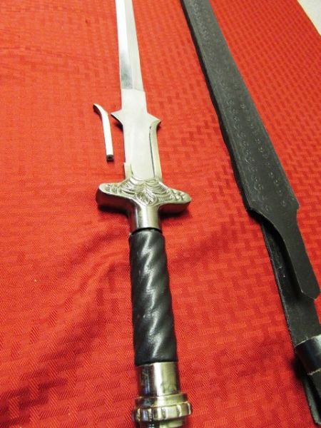 SHARP SWORD WITH LEATHER SHEATH