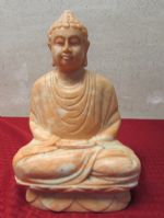 HANDCARVED MARBLE MEDITATING BUDDHA