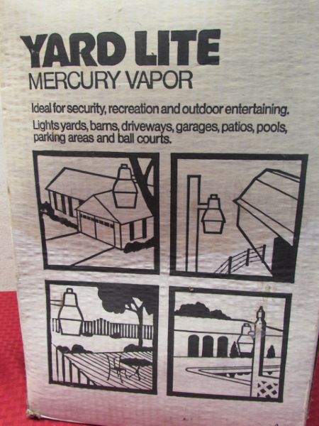 STILL IN THE BOX, MERCURY VAPOR YARD LITE.