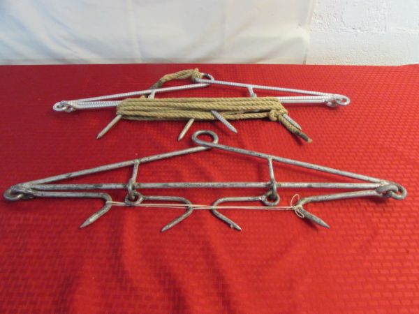 TWO METAL CARCASS HANGERS