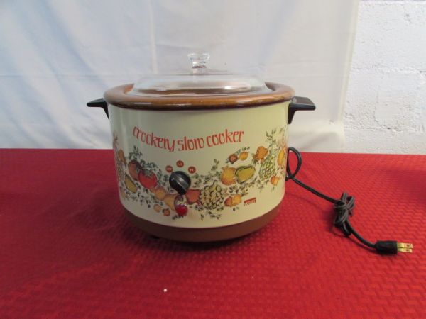 UNUSED 5 1/2 QT CROCKERY SLOW COOKER, CAN OPENER, & GRILL CHEF