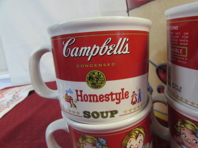 Lot Detail - VINTAGE CAMPBELL SOUP HANGING LIGHT, MUGS