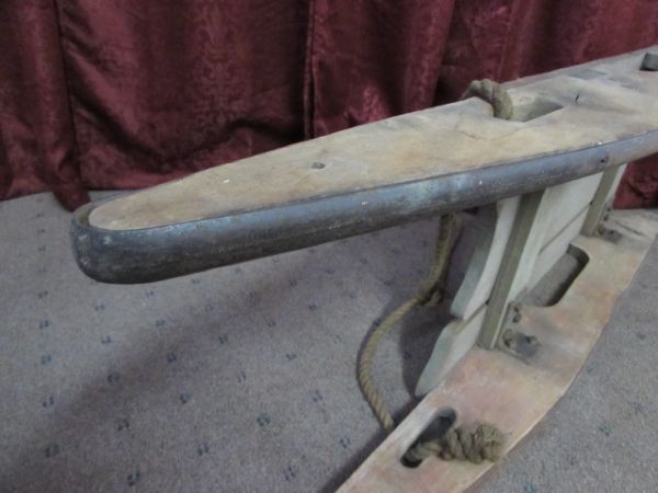 WELL MADE RUSTIC WOOD SNOW SLED 