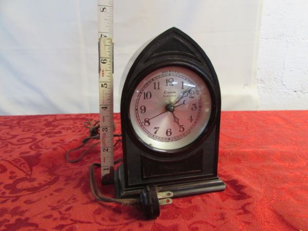 VINTAGE LINCOLN ELECTRIC MANTLE CLOCK & 2 EMERSON TRANSISTOR RADIOS