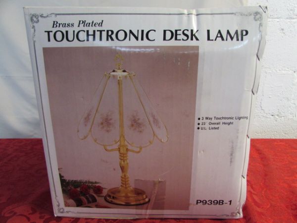 BRASS PLATED TOUCHTRONIC DESK LAMP