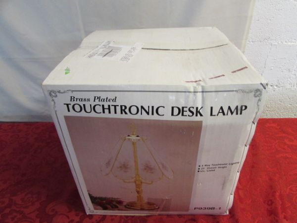 BRASS PLATED TOUCHTRONIC DESK LAMP