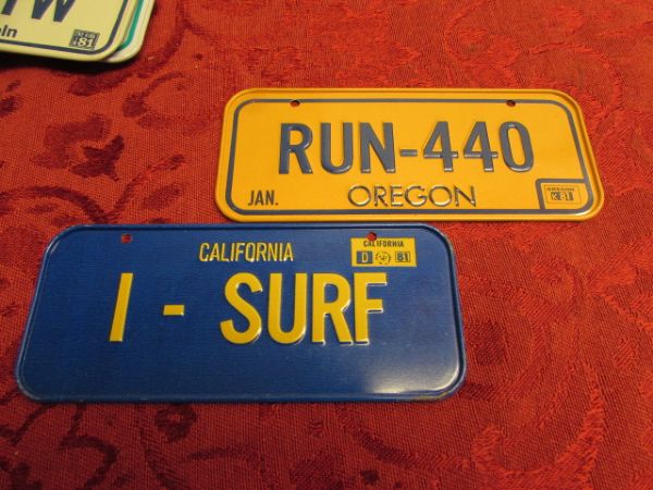 COLLECTION OF MINIATURE METAL LICENSE PLATES