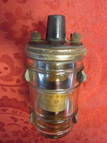 RARE VINTAGE GLASS AUTOMOTIVE IGNITION COIL