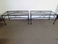 TWO WROUGHT IRON TABLES 