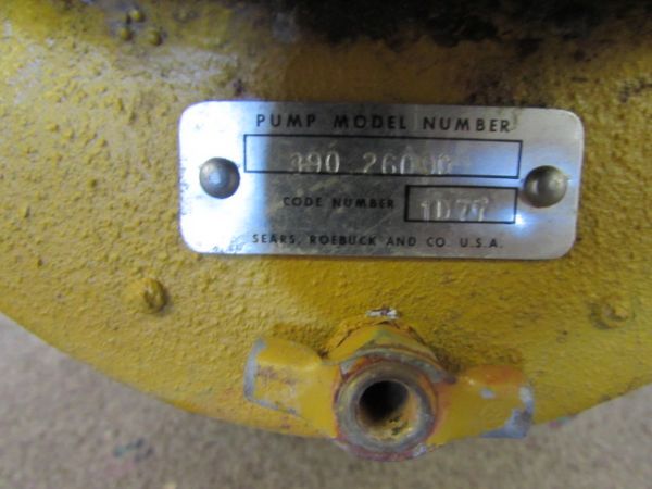 SEARS 1/2HP WATER PUMP.