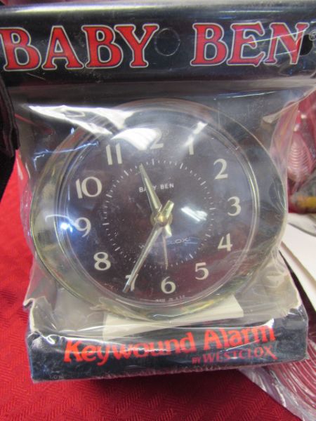 UNUSED MULTI-BAND RADIO FLASHLIGHT, HEADPHONE RADIO, BABY BEN CLOCK, PANASONIC THIN RADIO