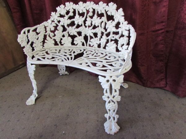 WROUGHT IRON PATIO BENCH