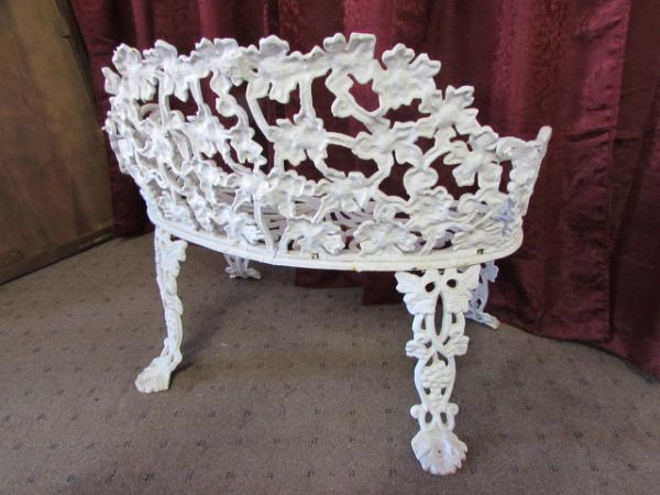 WROUGHT IRON PATIO BENCH