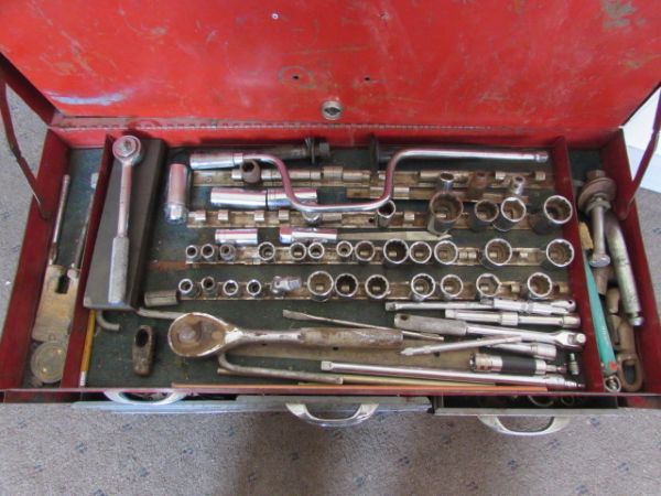 METAL 6 DRAWER TOOL CHEST LOADED WITH TOOLS