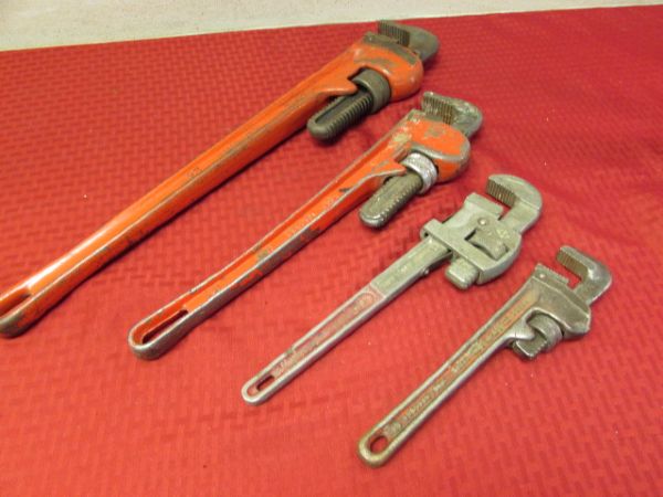SET OF 4 PIPE WRENCHES