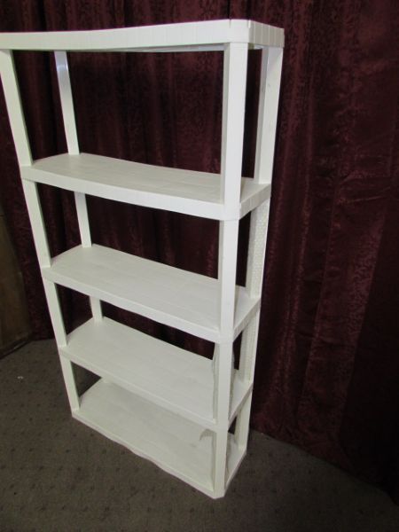 WHITE PLASTIC SHELVING UNIT