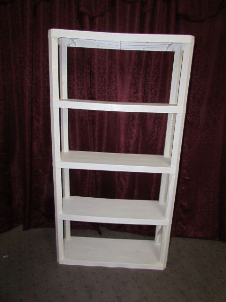 WHITE PLASTIC SHELVING UNIT