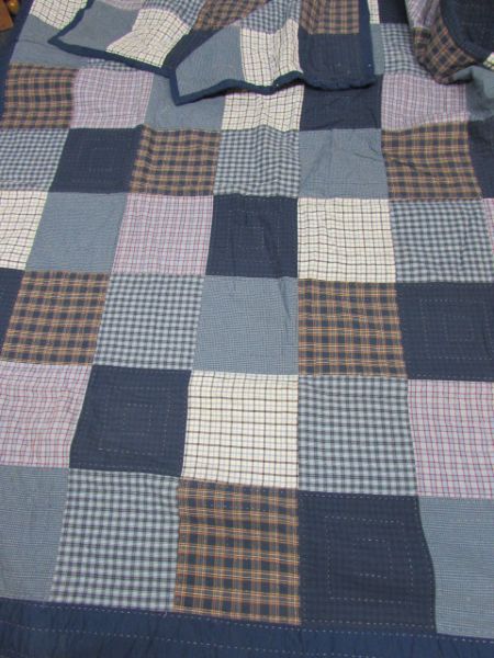 QUILTED FLANNEL PATCHWORK COMFORTER WITH PILLOW SHAMS