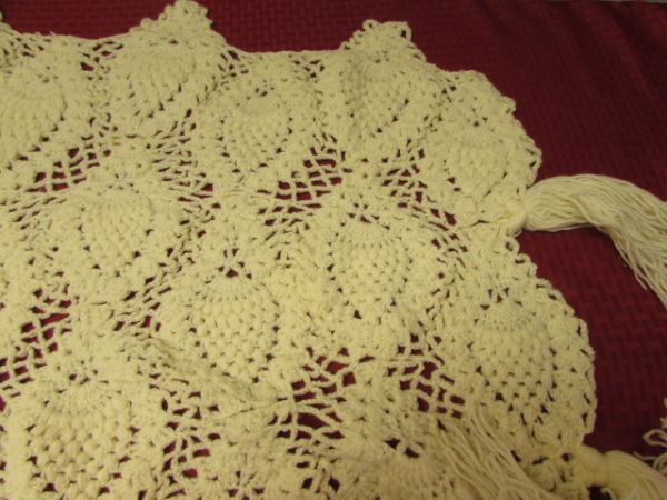 BEAUTIFUL HAND CROCHETED AFGHAN - VERY WELL MADE!