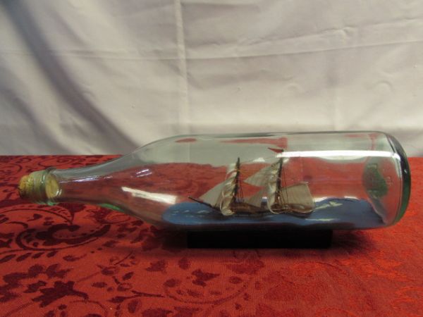  SHIP AHOY!  OLD TIME MODEL SHIP, SHIP IN A BOTTLE & SUBMARINE BOOK