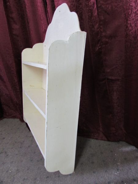 RUSTIC WHITE WOODEN SHELF