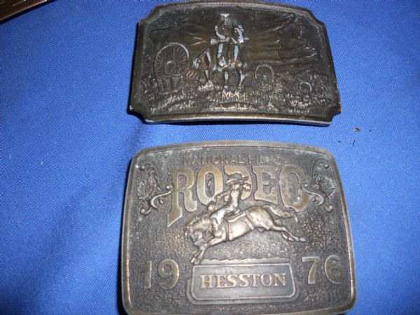 SIX COLLECTABLE BELT BUCKLES