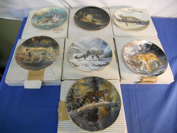 SEVEN PIECE TIGER BEAUTIFUL PLATES