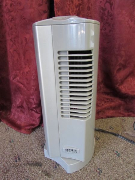 TWO OSCILLATING TOWER FANS