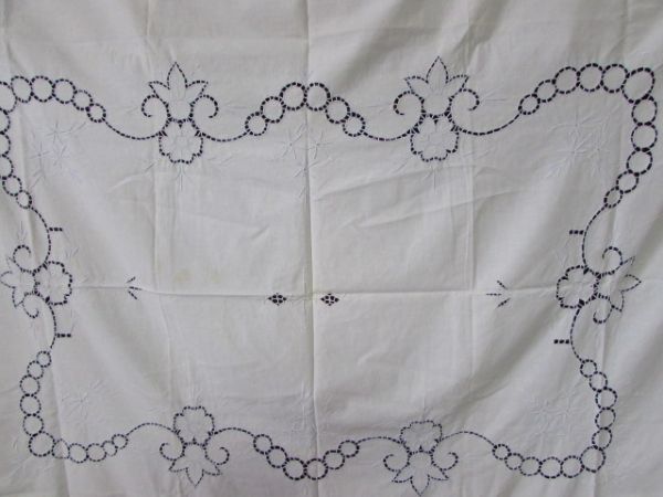 HAND EMBROIDERED VINTAGE PILLOW CASES, TABLE CLOTH & RUNNER, PLUSH THROW BLANKETS, FLORAL SHEET SET & MORE