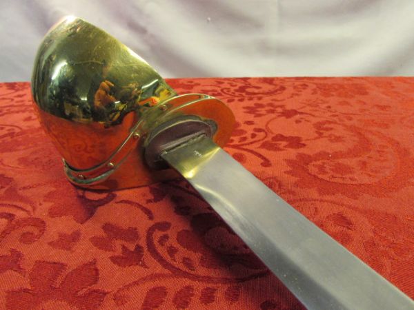 AWESOME STEEL & BRASS FINISH SABER WITH SHEATH